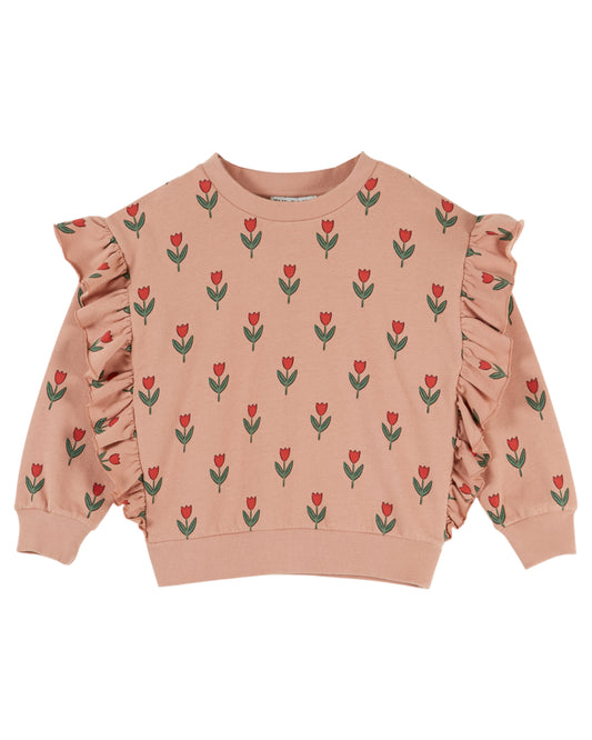 Printed Flounce Sweatshirt, Soliflore