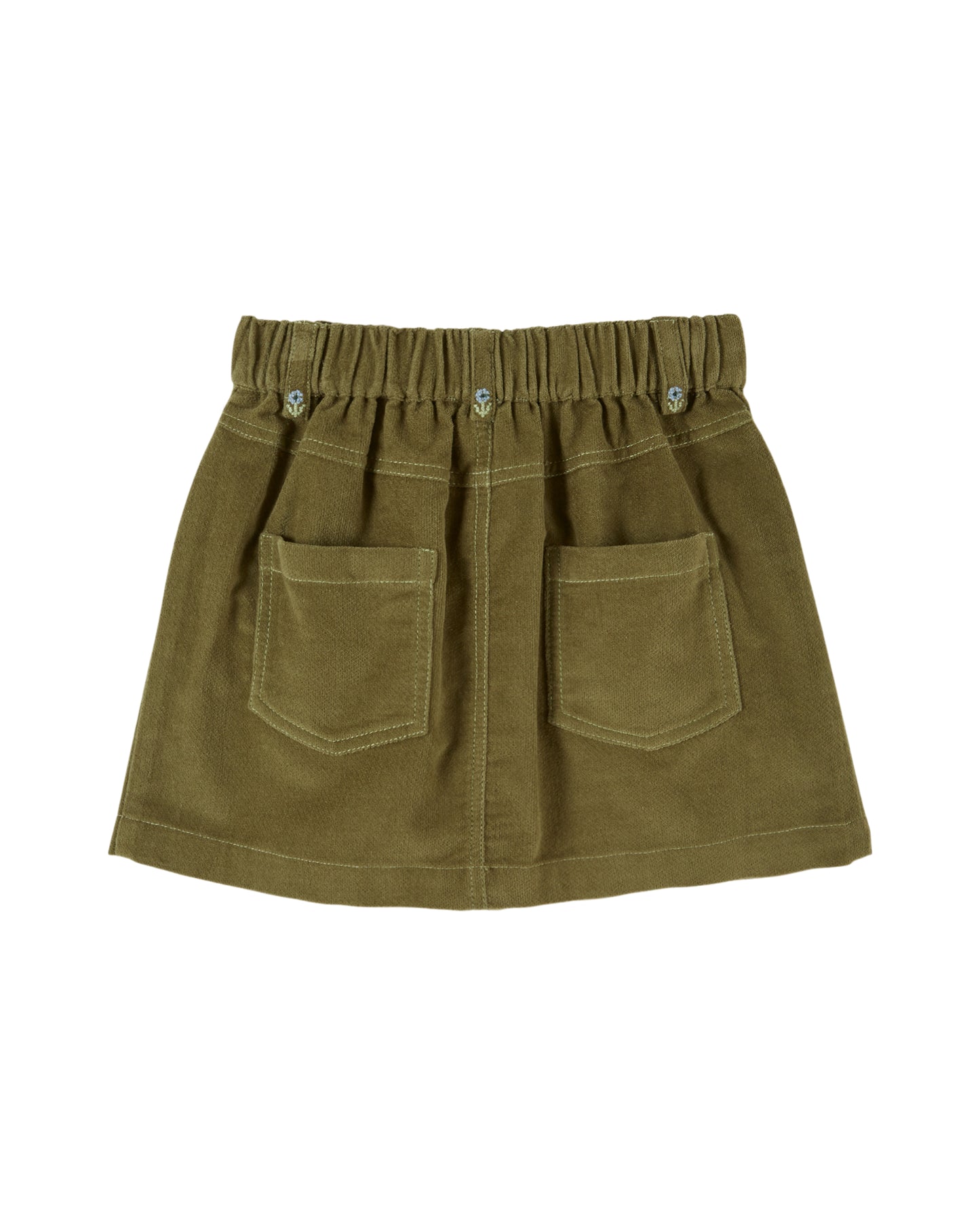 Embroidered Flower Skirt, Pistache