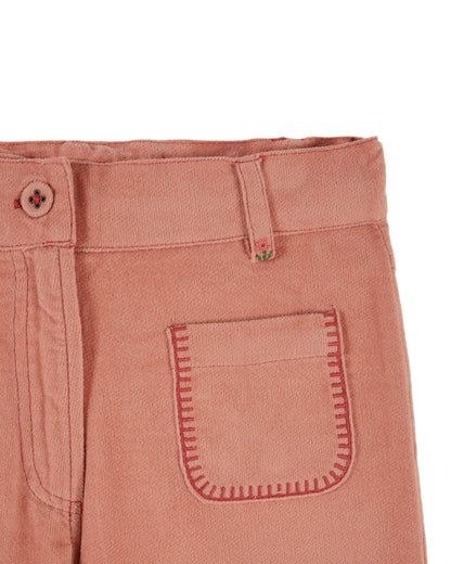 Velvet Embroidered Trouser, Sakura