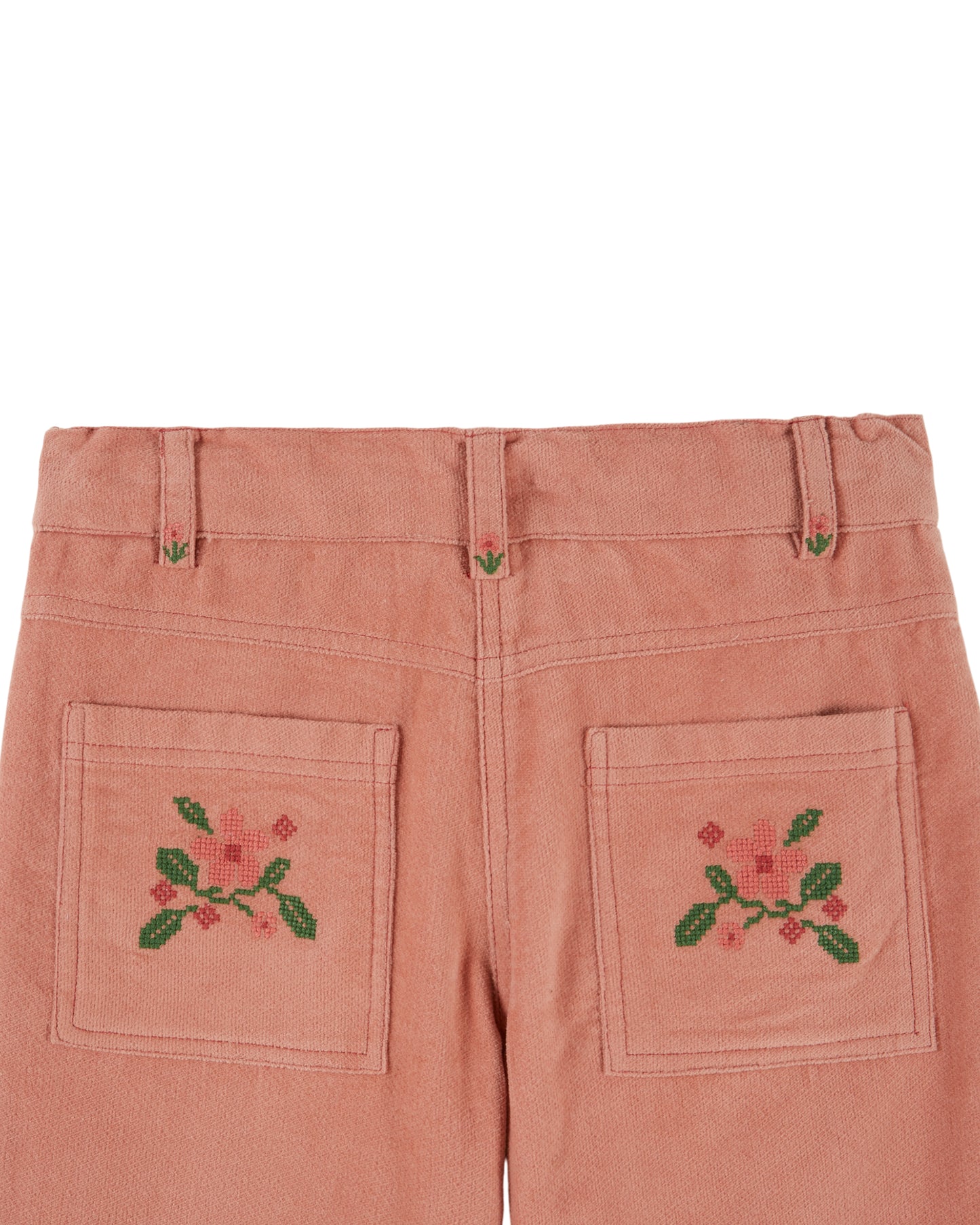 Velvet Embroidered Trouser, Sakura