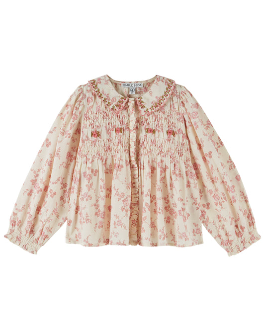 Embroidered Smocked Blouse, Rosalie