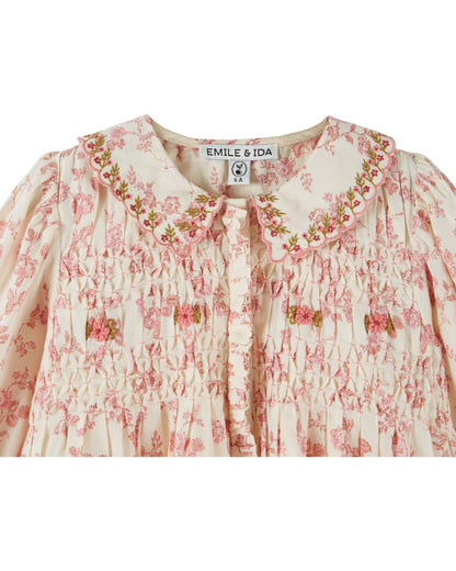 Embroidered Smocked Blouse, Rosalie