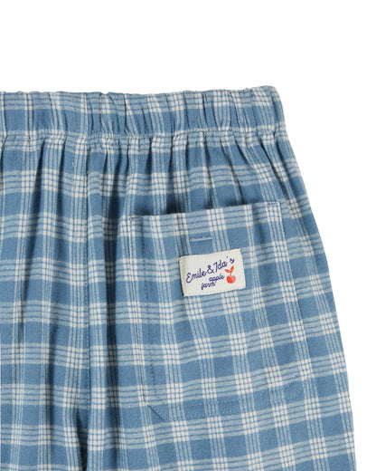 Elastic Boy Trousers, Blue Gingham