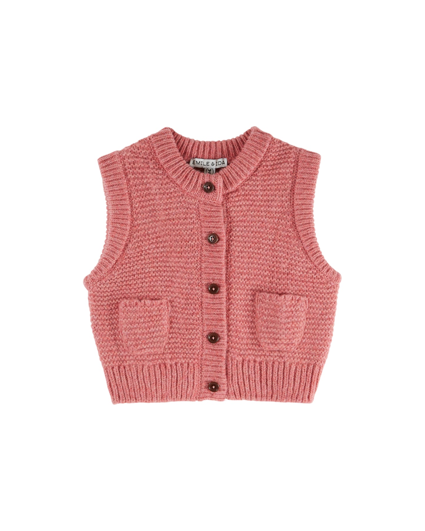 Sleeveless Cardigan, Blush