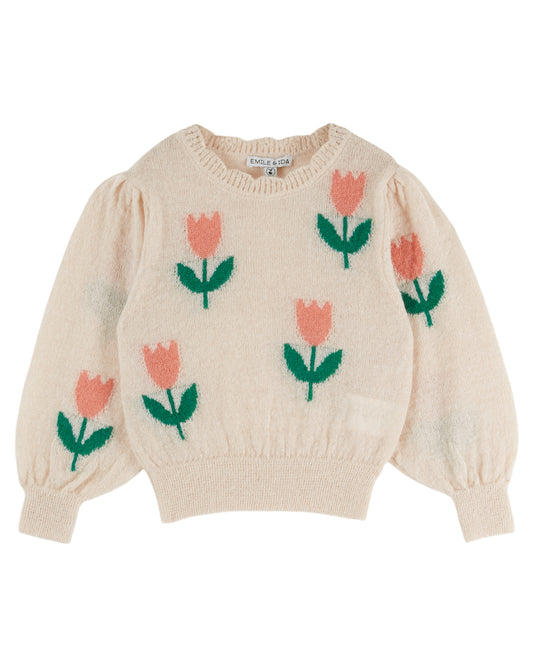 Tulip Intarsia Pullover, Tulipe Rose