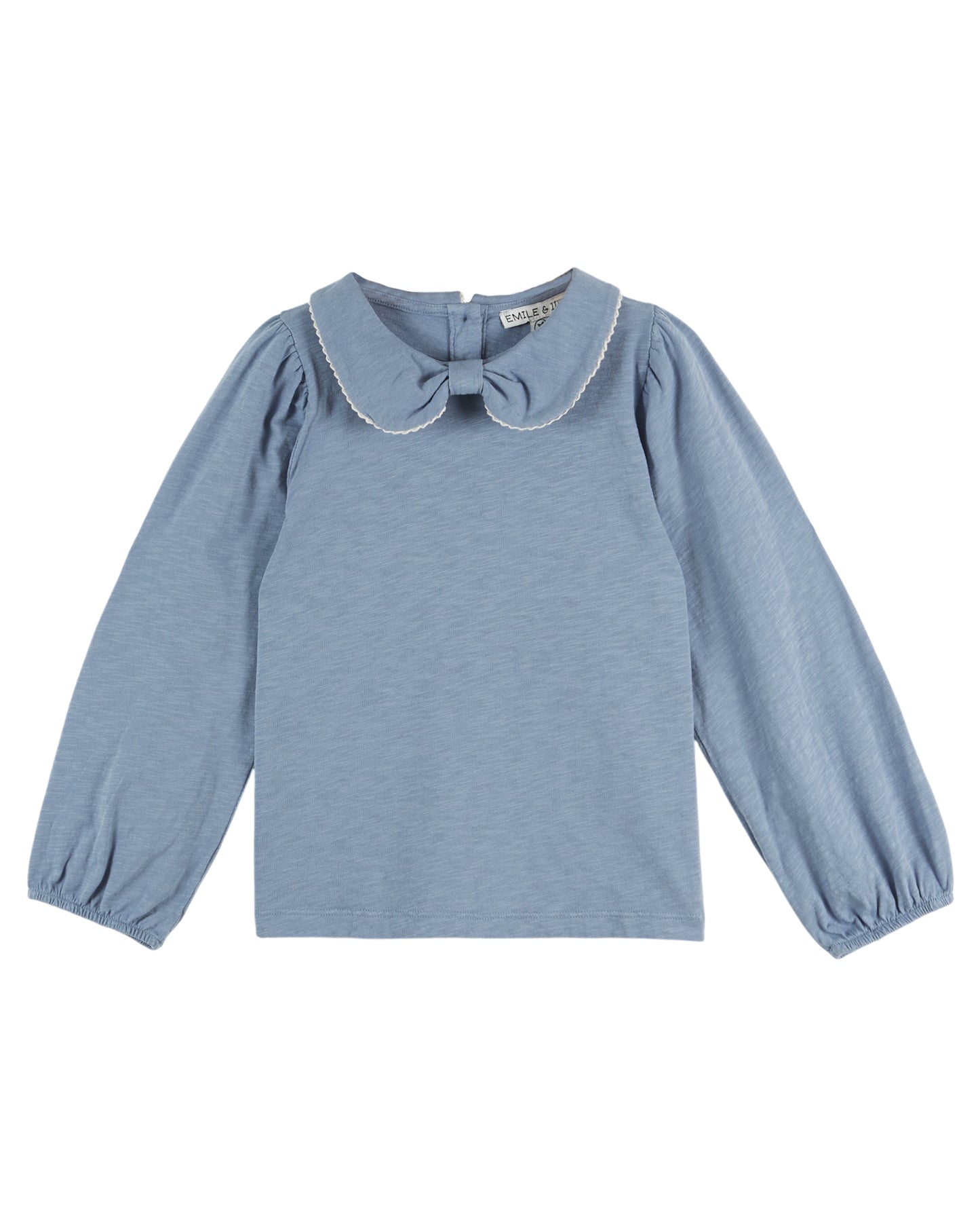 Picot Edge Slub Jersey Top, Lac Ecru