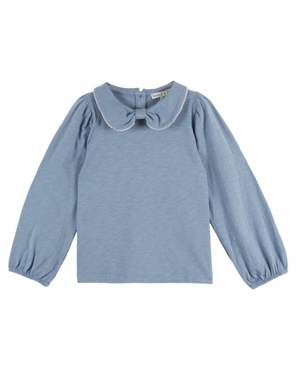 Picot Edge Slub Jersey Top, Lac Ecru