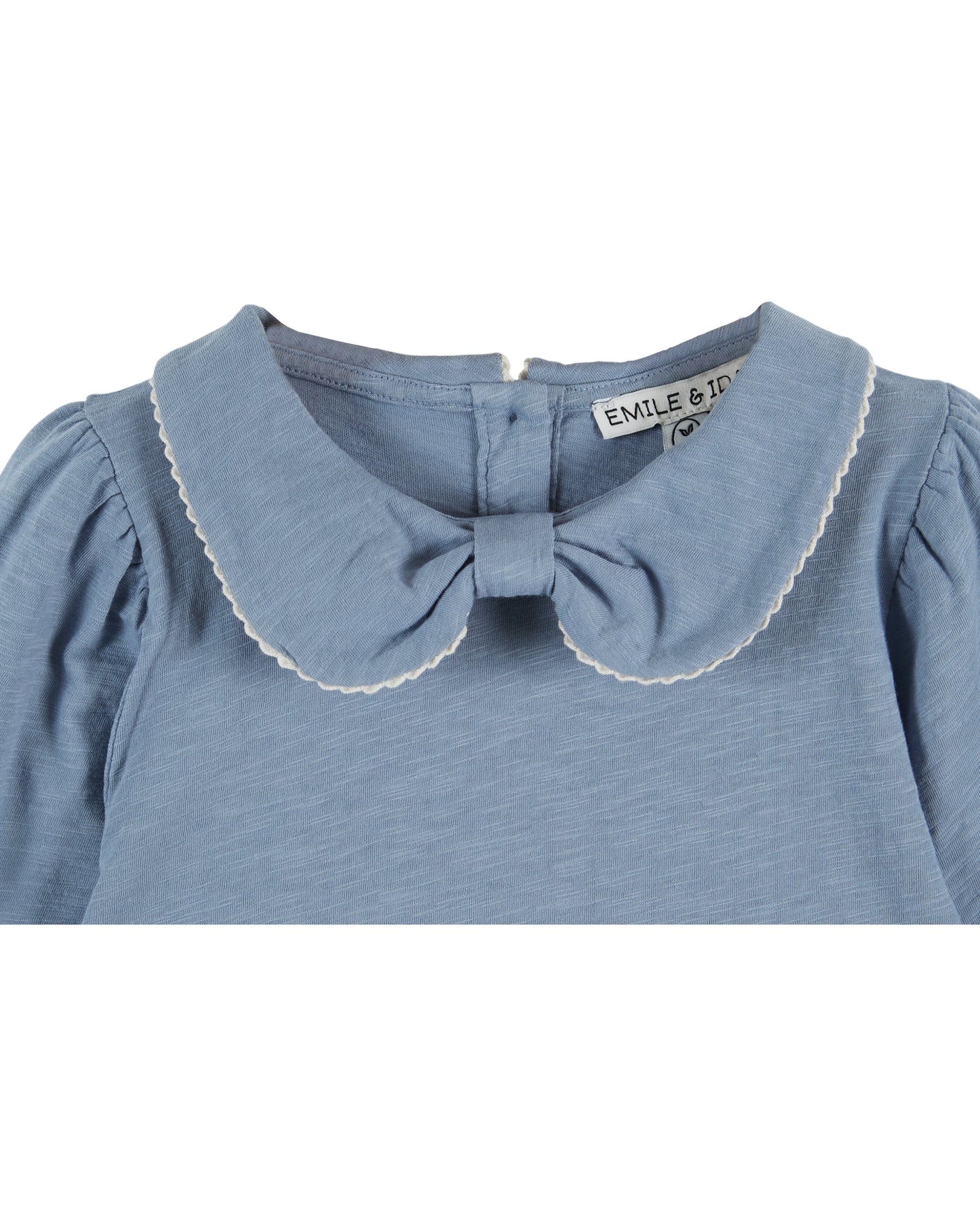 Picot Edge Slub Jersey Top, Lac Ecru
