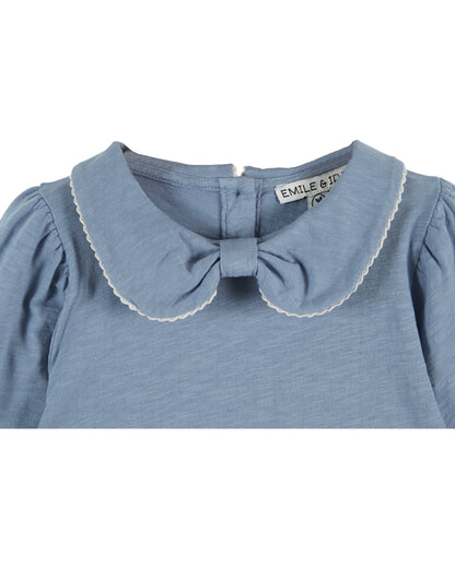 Picot Edge Slub Jersey Top, Lac Ecru