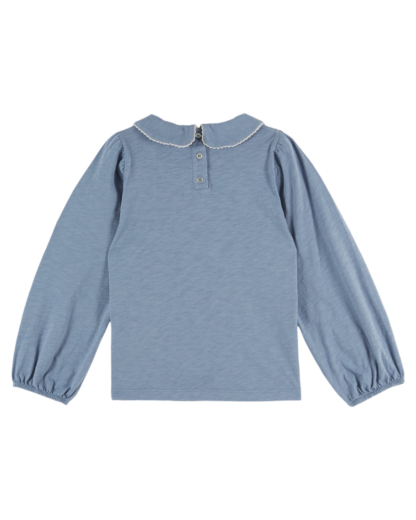 Picot Edge Slub Jersey Top, Lac Ecru