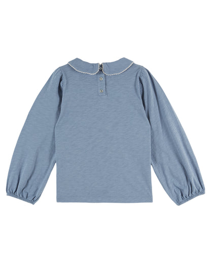 Picot Edge Slub Jersey Top, Lac Ecru
