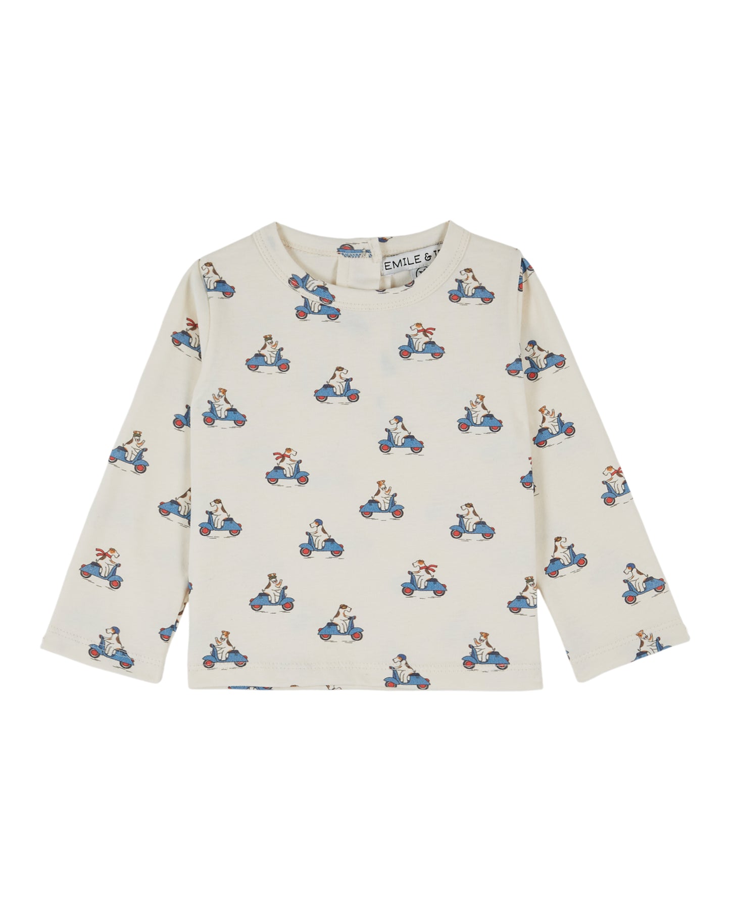 Petite Dog Printed T-Shirt, Ecru