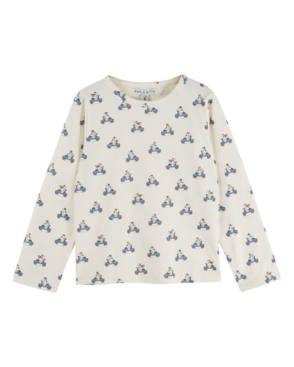 Petite Dog Printed T-Shirt, Ecru
