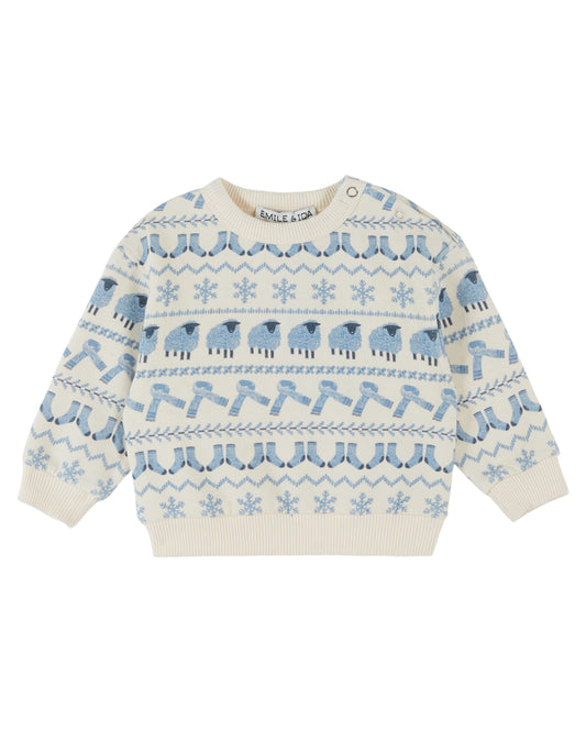 Sheep Printed Sweatshirt, Moutonnette