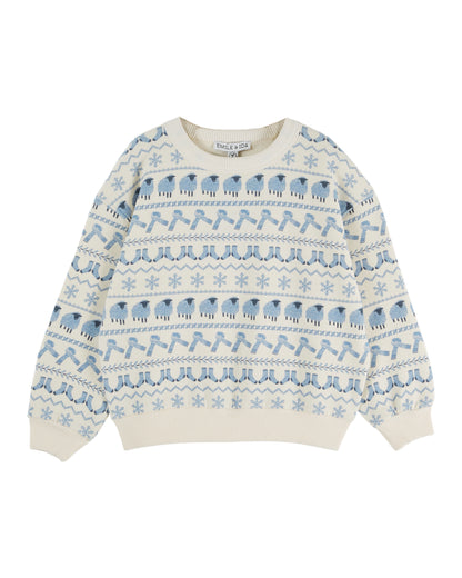 Sheep Printed Sweatshirt, Moutonnette