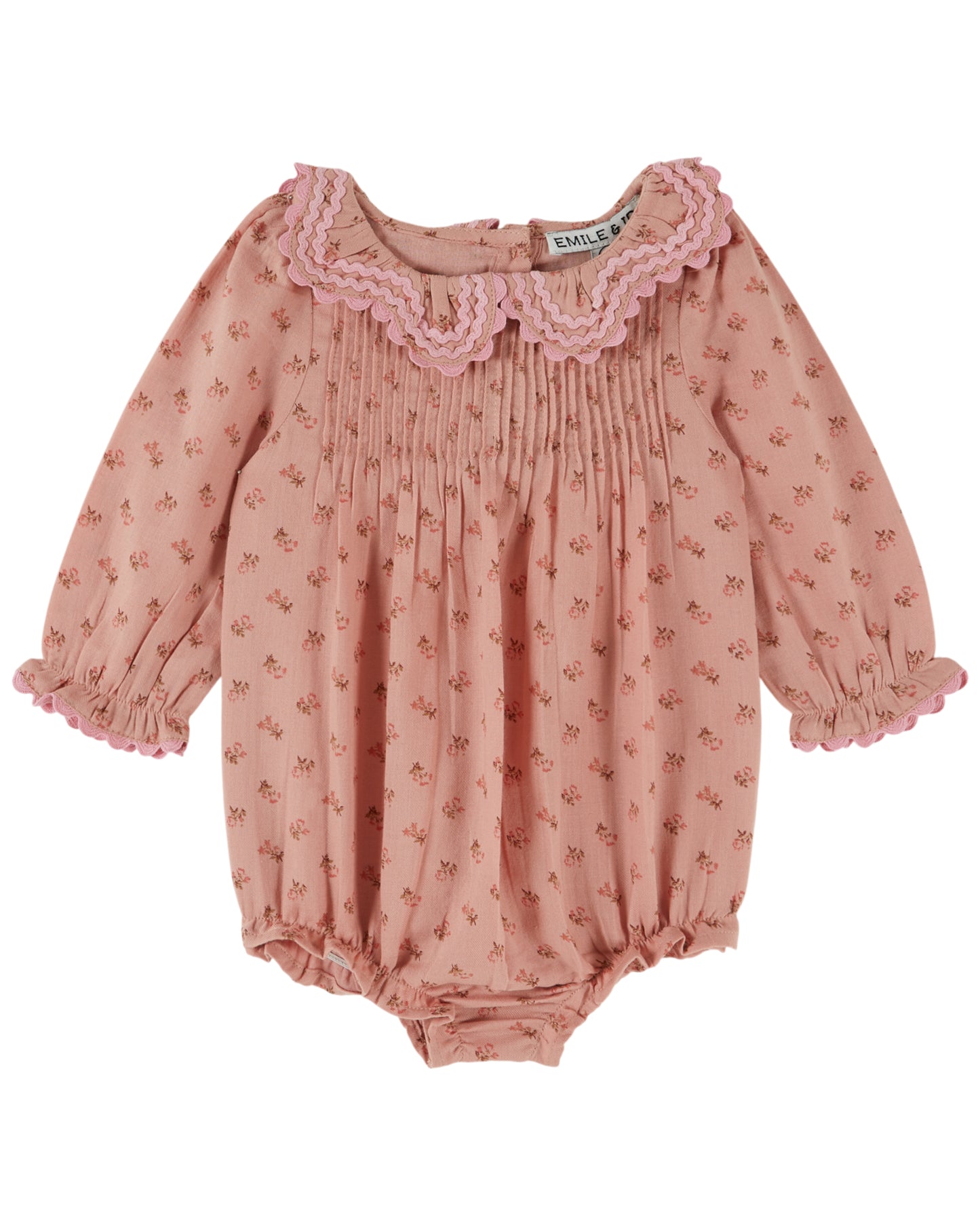 Printed Pleated Romper, Rosemary