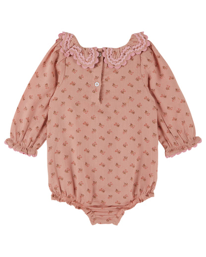 Printed Pleated Romper, Rosemary