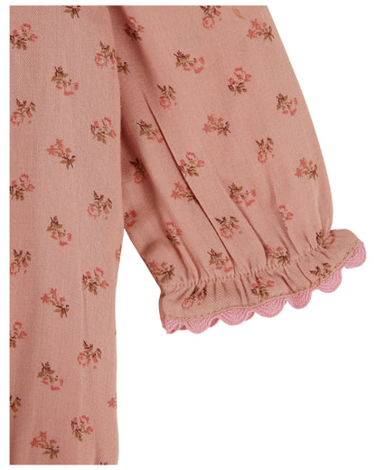 Printed Pleated Romper, Rosemary
