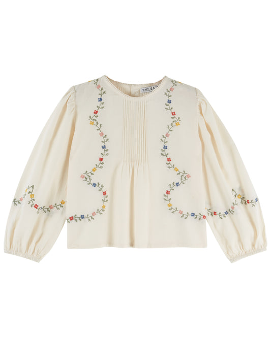 Cross Stitch Blouse, Ecru