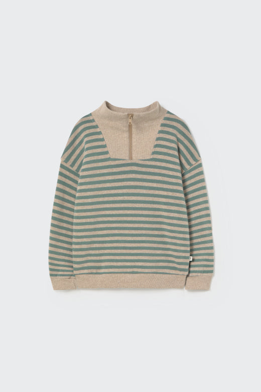Soft Stripe Knit Sweater, Arctic Blue