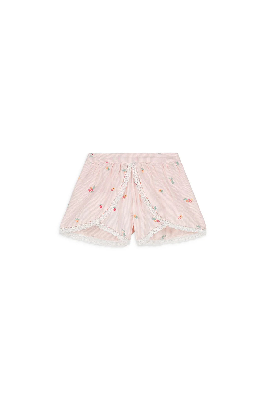 Asya Shorts, Pink Bouquet Stripes