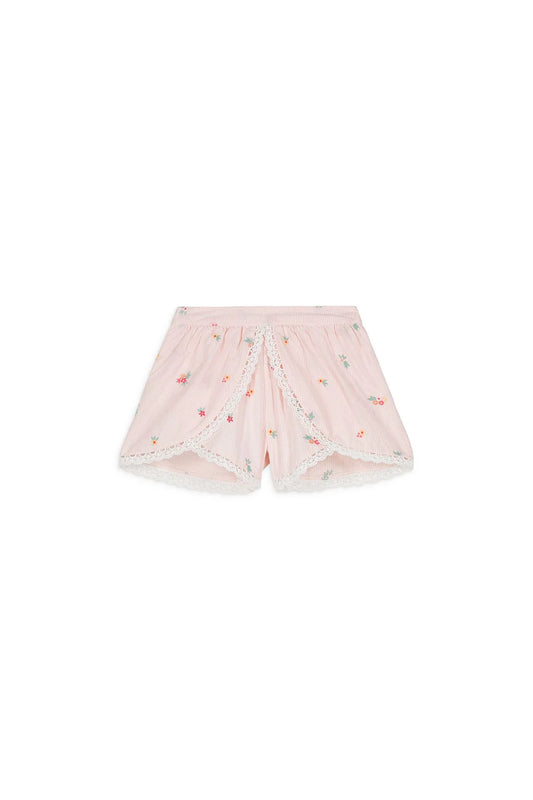 Asya Shorts, Pink Bouquet Stripes