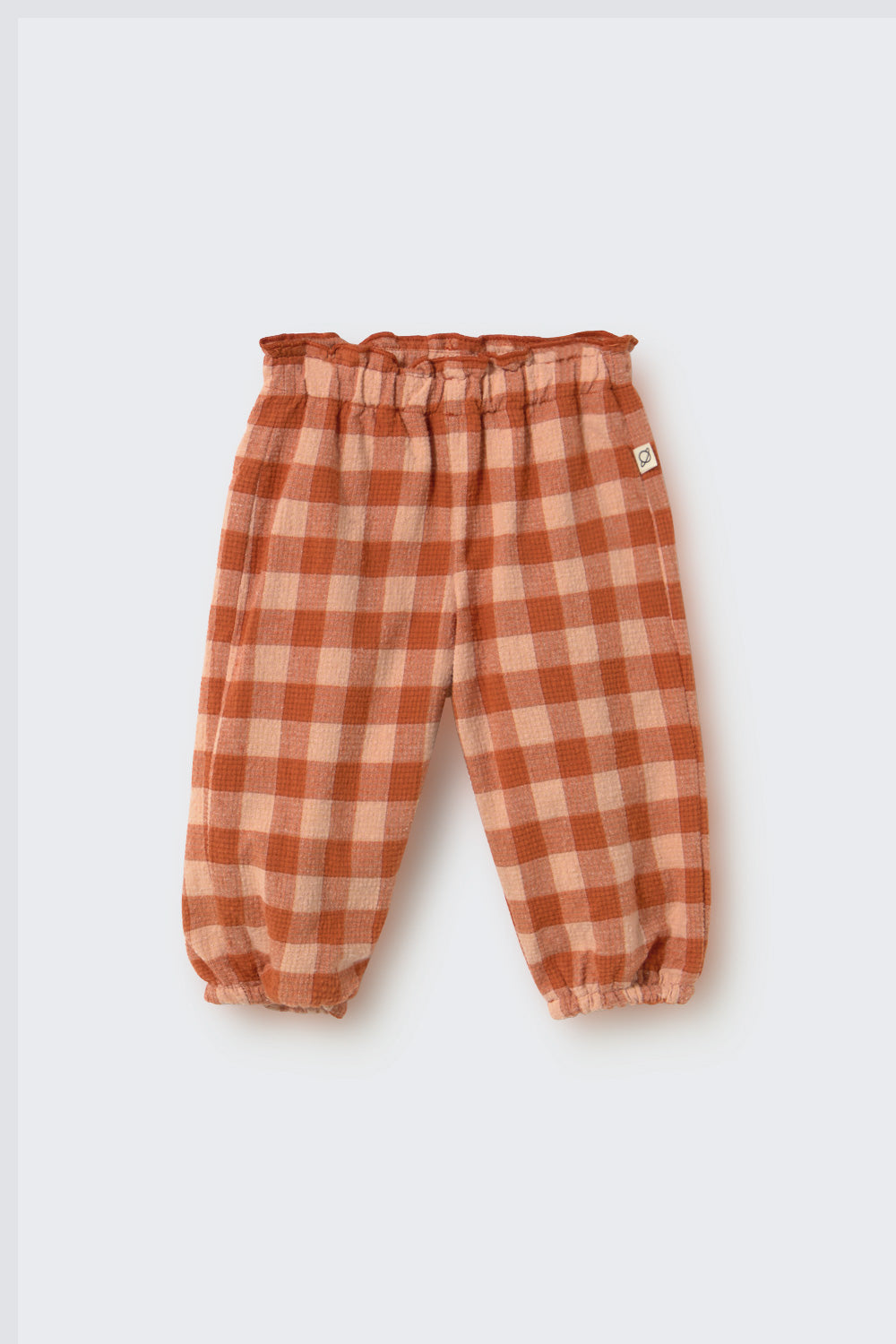 Textured Gingham Flannel Baby Pant, Ginger