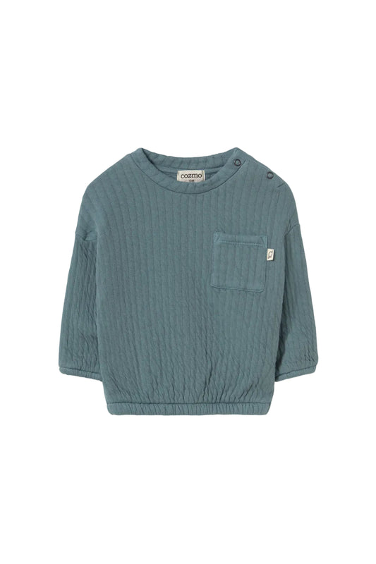 Quilted Cotton Baby Sweatshirt, Blue