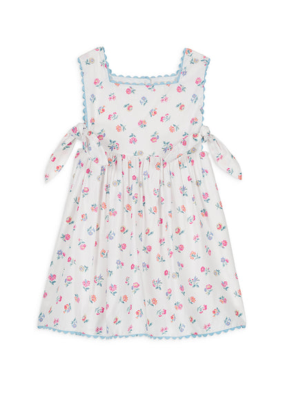 Aloisa Dress, White Felicita Flowers