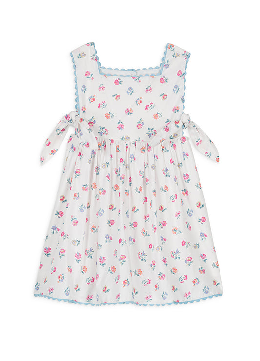 Aloisa Dress, White Felicita Flowers