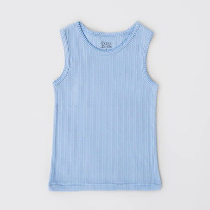 Front Porch Tank, Cornflower Blue Pointelle