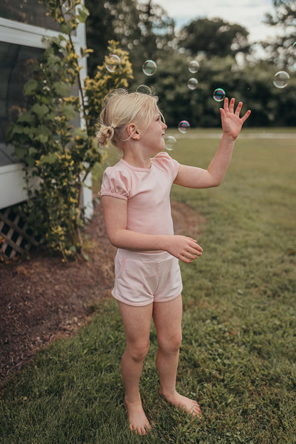 Playground Shorts, Strawberry Cream Gingham