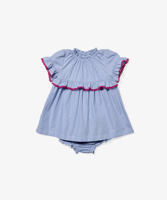 Diana Baby Dress, Blue Pinstripe