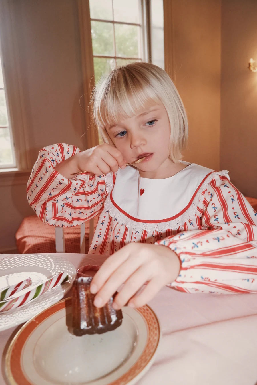 Noelle Dress, Holiday Stripe