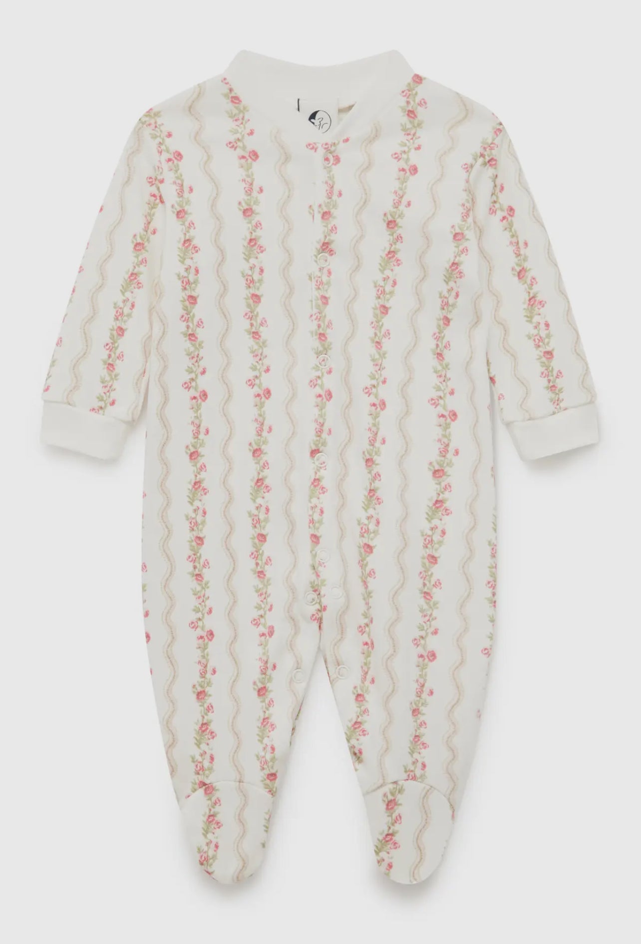 Baby Sleepsuit, Floral Stripe