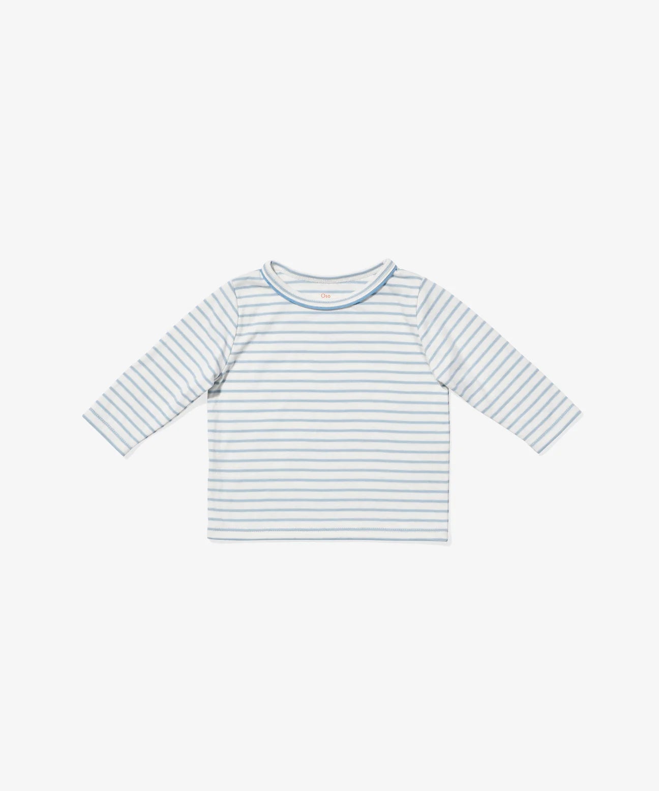 Edward Baby T-Shirt, Dusty Blue Mini Stripe
