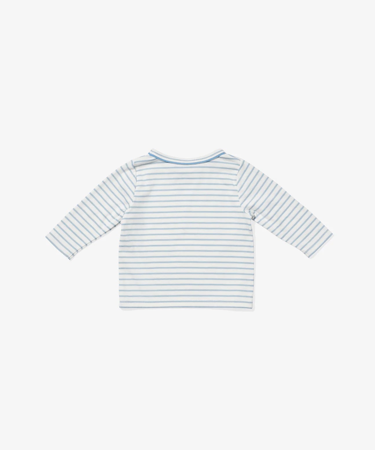 Edward Baby T-Shirt, Dusty Blue Mini Stripe