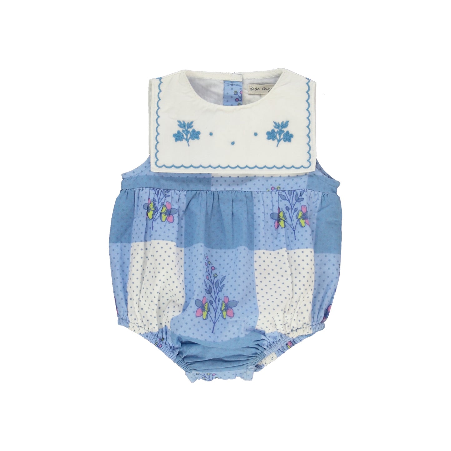 Bebe Organic Elsa Romper, Atlantic Floral Dot