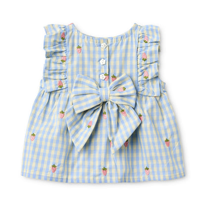 Millie SL Dress, Sky Berry Gingham