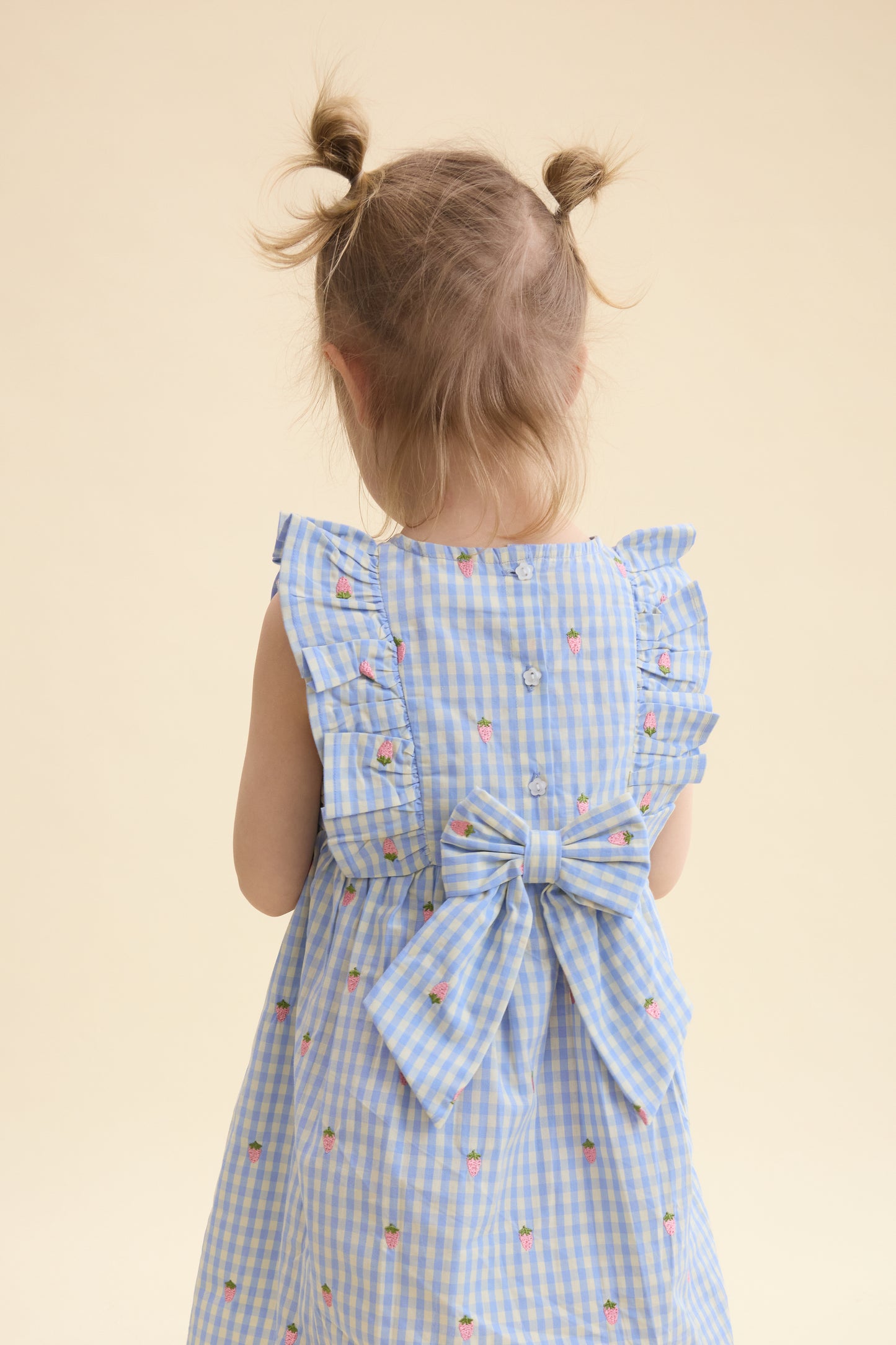 Millie SL Dress, Sky Berry Gingham
