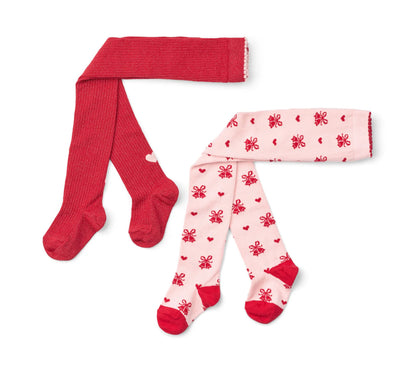 Vera Tights 2-Pack, Pink-Red Glitter