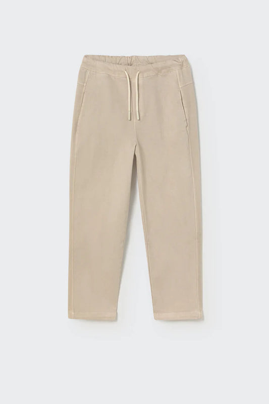 Cotton Peach Twill Pants, Stone