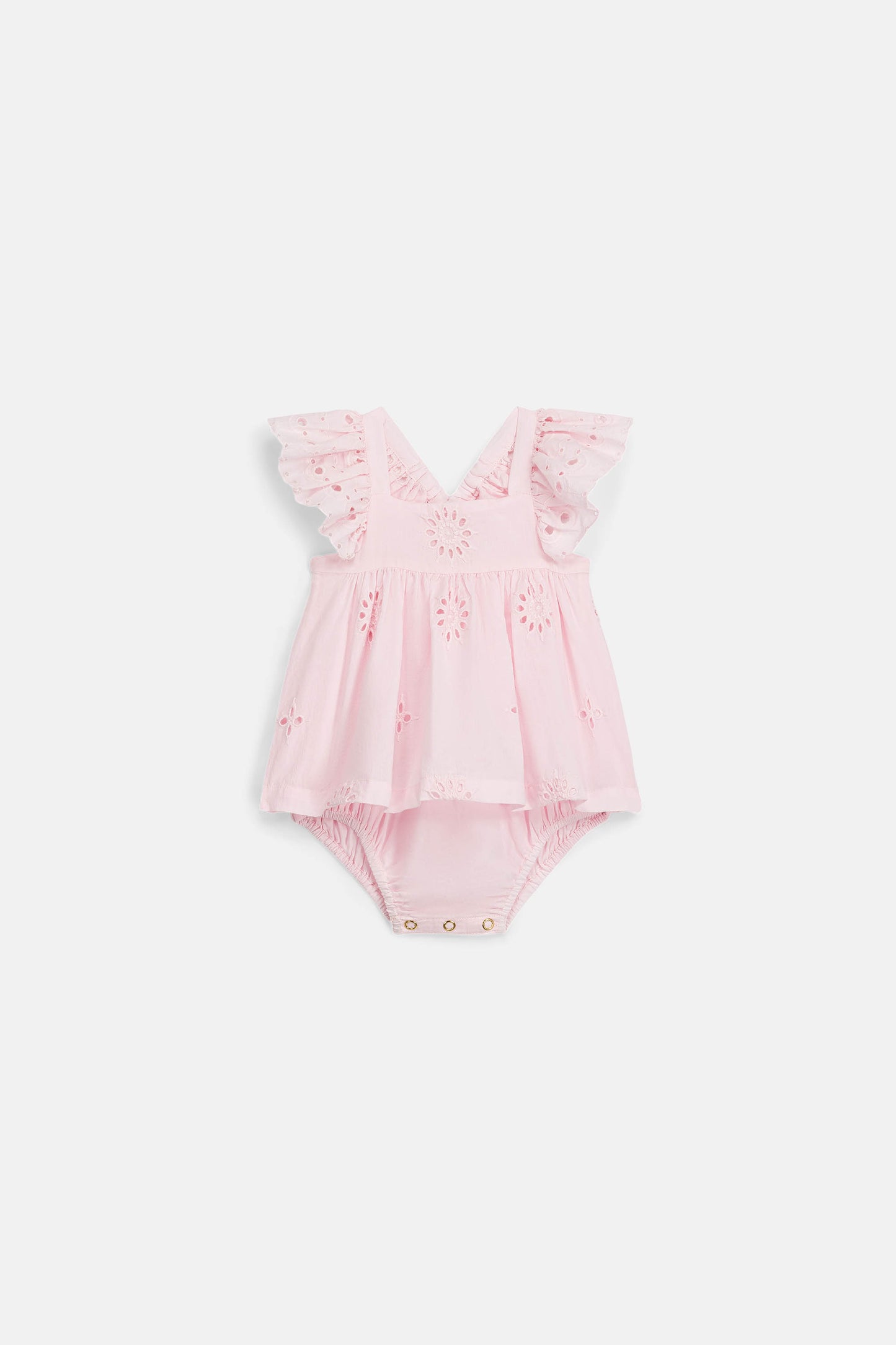 Rompers Salome, Pink Schiffli