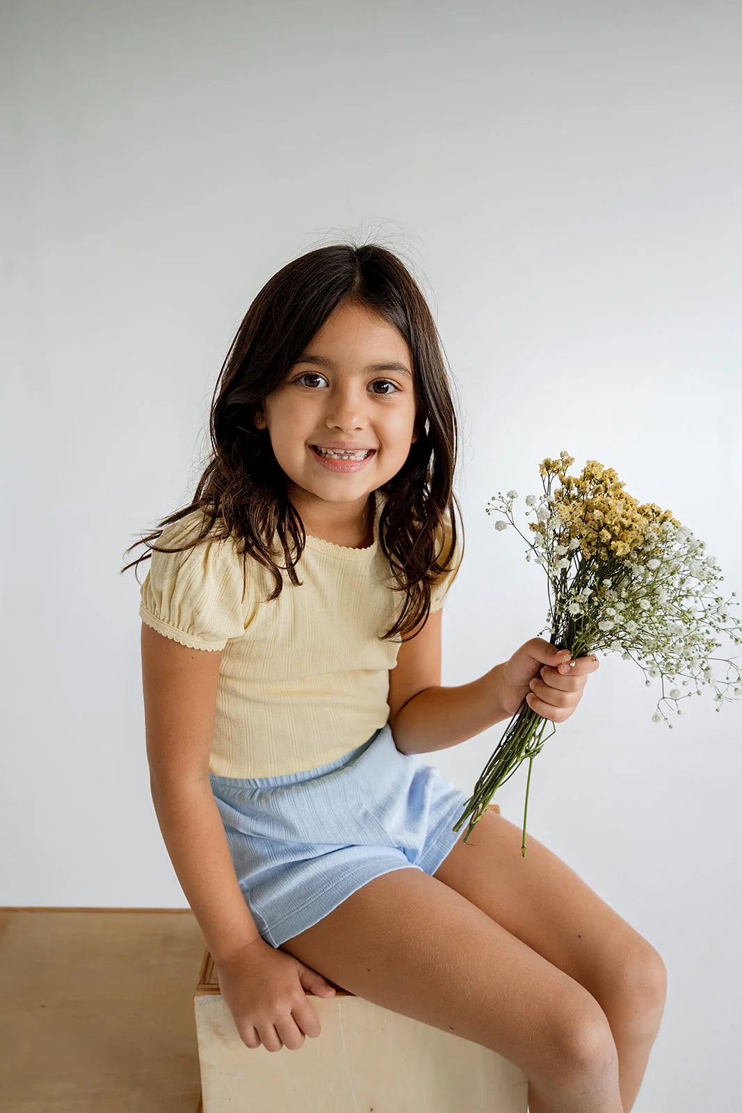 Everyday Shorts, Cornflower Blue Pointelle