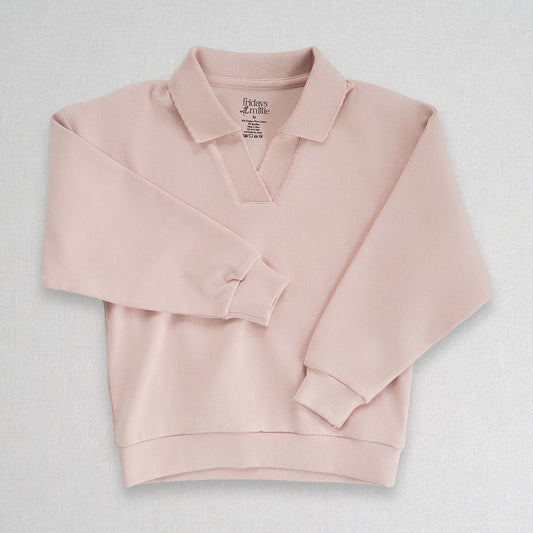 Scallop Collared Pullover, Misty Rose