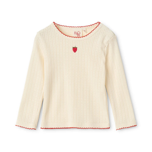 Flora Pointelle LS Top, Gentle Cream
