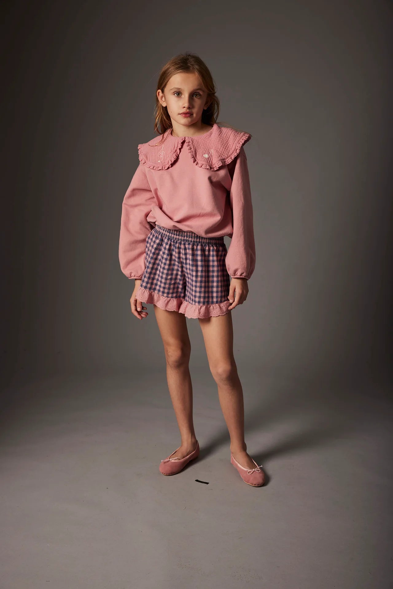 Organic Cotton Fleece Puffed Sweatshirt, Rose Tea