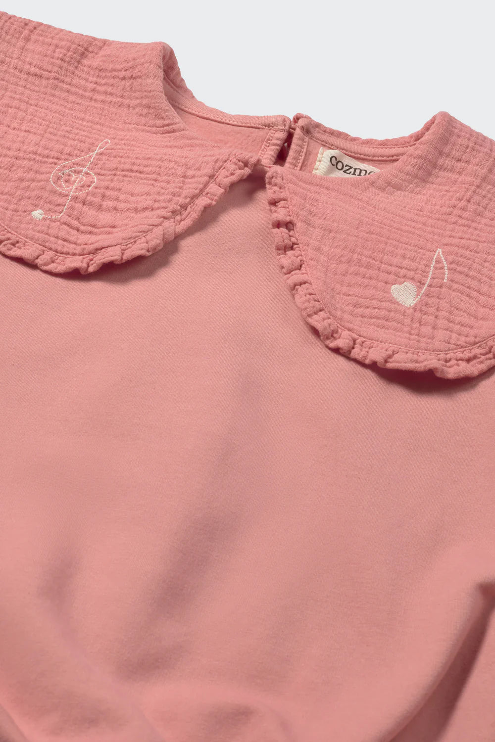 Organic Cotton Fleece Puffed Sweatshirt, Rose Tea