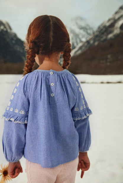 Blouse Irisa, Blue Chambray