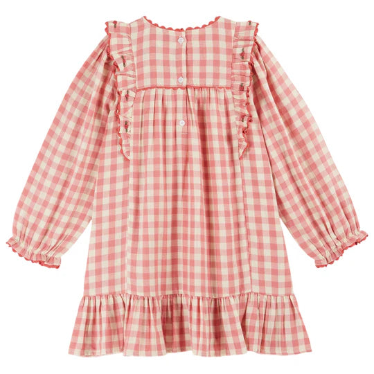 Emile et Ida Gingham Dress, Rose Pink